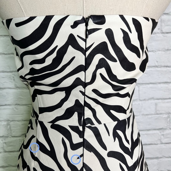 🔥NWT Leather zebra print Knee Length Dress, Size Medium - Picture 7 of 15